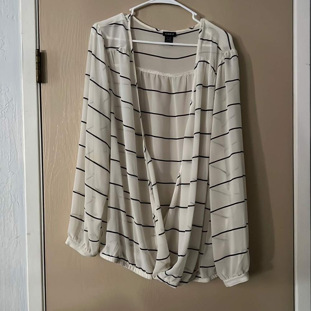 Off White and black striped top